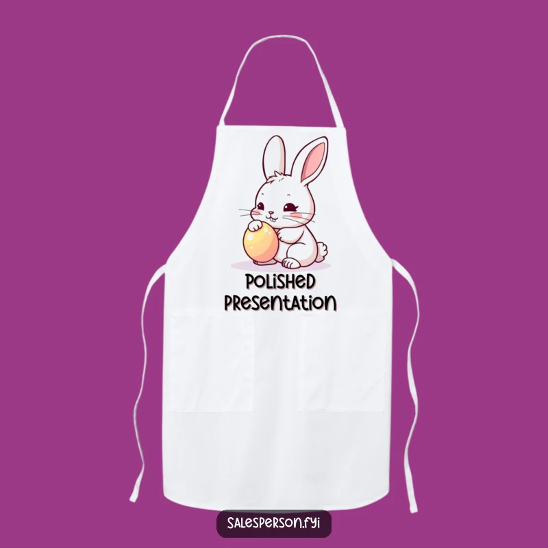 Funny Bunny Polishing Apron: Kitchen Cleanliness & Humorous Present