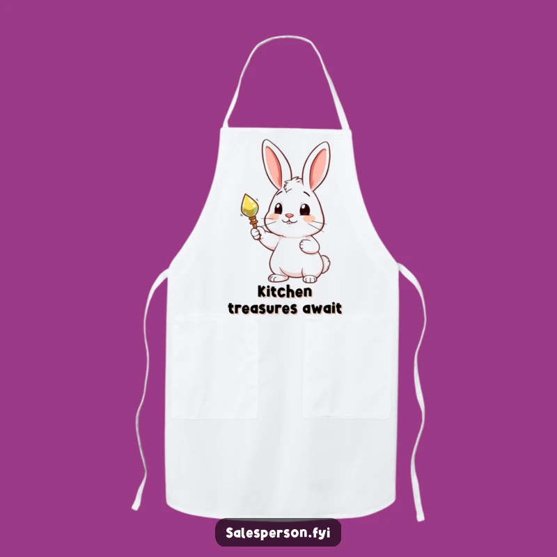 Funny Rabbit Shiny Apron - Curious Kitchen Wear, Great Gift