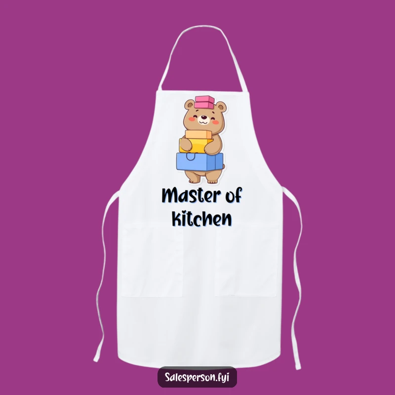 Funny Bear Stacking Apron: Confident Chef Bear, Humorous Gift