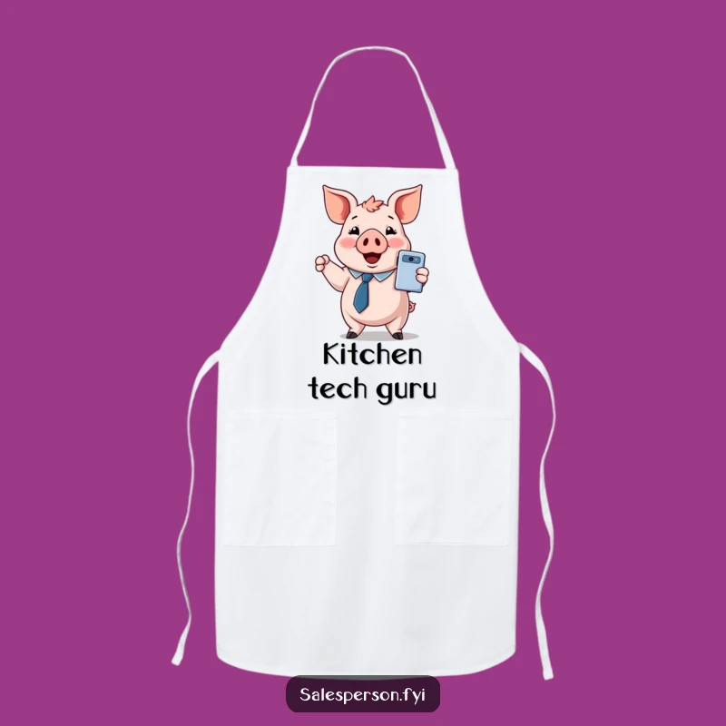 Tech Pig Apron: Cook with Gadgets, Perfect Funny Gift!