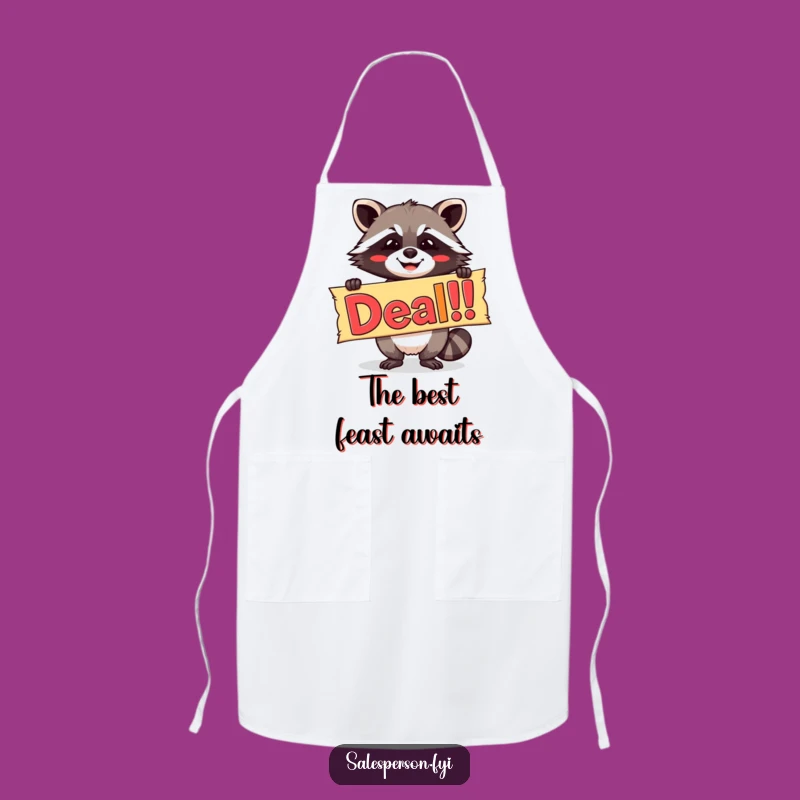 Funny Raccoon Apron, Kitchen Deal! Banner Wear, Chef Gift