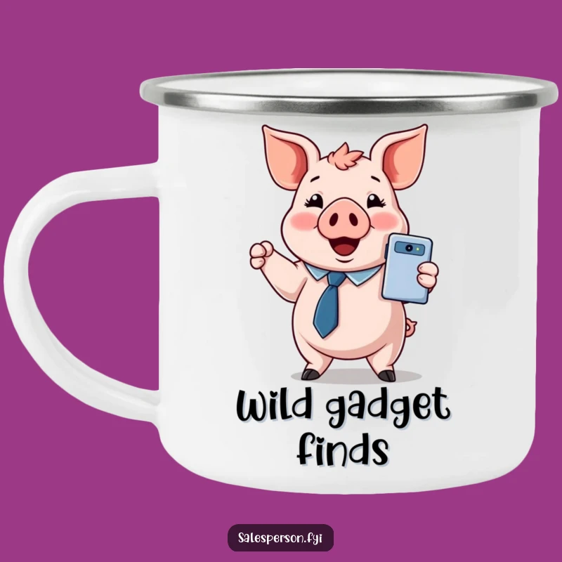 Adventure Gadget Pig Mug: Tech on the Go, Funny Gift!