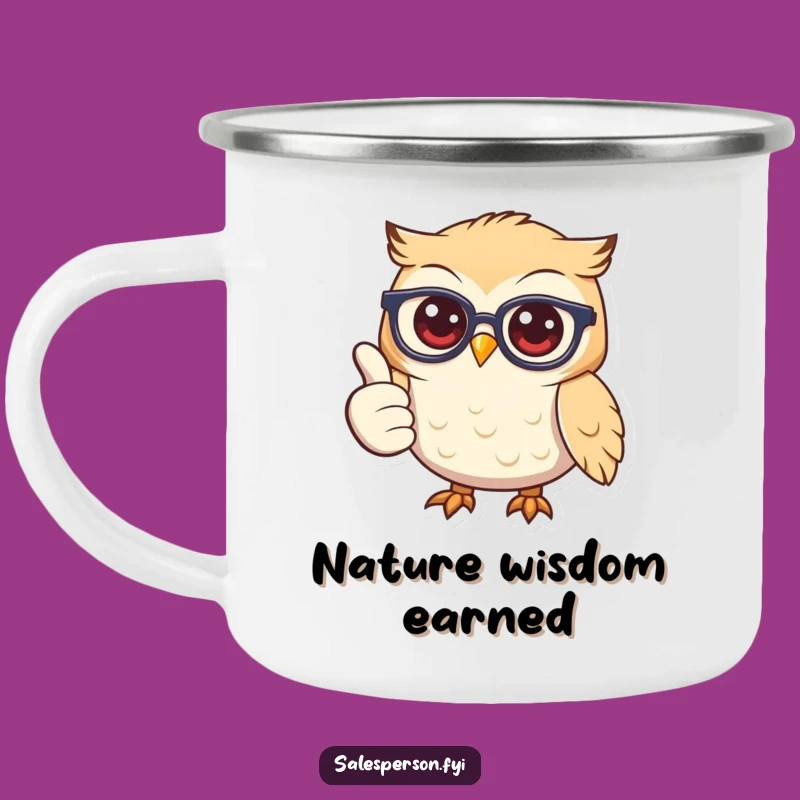 Funny Owl Glasses Camping Mug: Wise Sips Outdoors, Ideal Funny Gift!