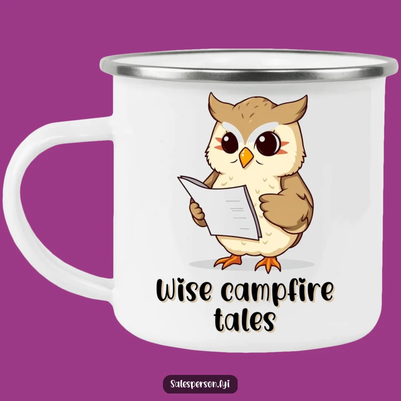 Funny Owl Ledger Camping Mug: Your Wise Companion for Outdoor Adventures