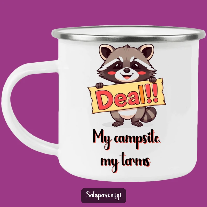 Funny Raccoon Camping Mug, Outdoor Deal! Banner Cup, Gift