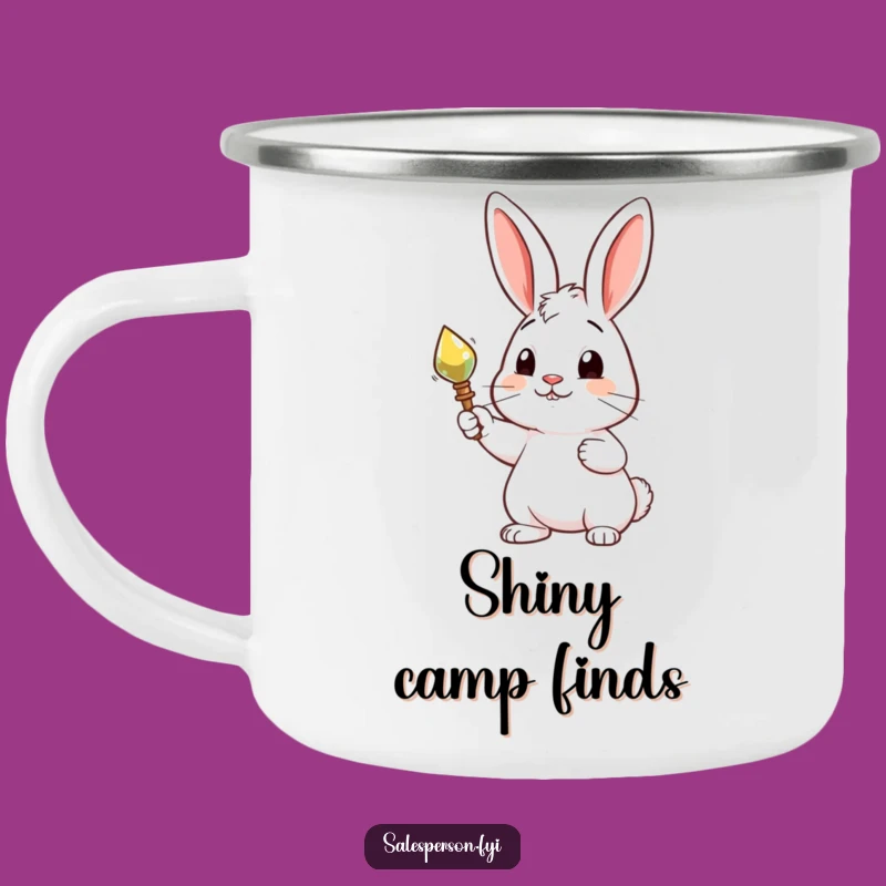 Funny Rabbit Shiny Trail Camping Mug - Curious Outdoor Sip, Durable Gift