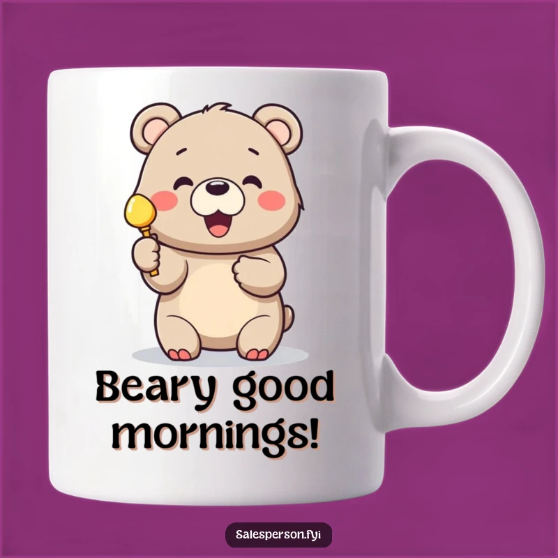 Funny Bear Shiny Object Mug - Cheerful Customer Service Gift for Enthusiasts