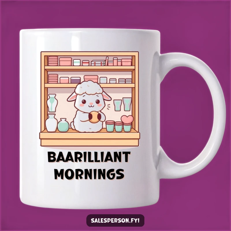Funny Sheep Shelf Mug: Cozy Organization Humor Gift for Neat Freaks