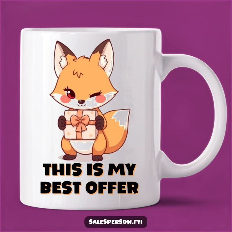 Funny Sly Fox Gift Box Wink Mug - Perfect Humorous Present for Fox Lovers