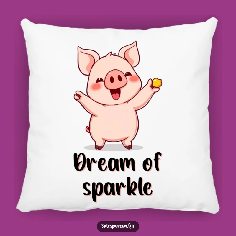 Funny Pig's Shiny Find Pillow: Cozy Comfort & Humorous Accent