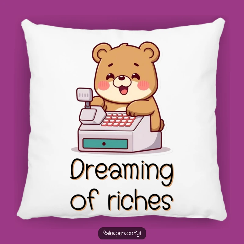 Funny Bear Cash Register Pillow: Cuddle Up with Comfort and Financial Humor
