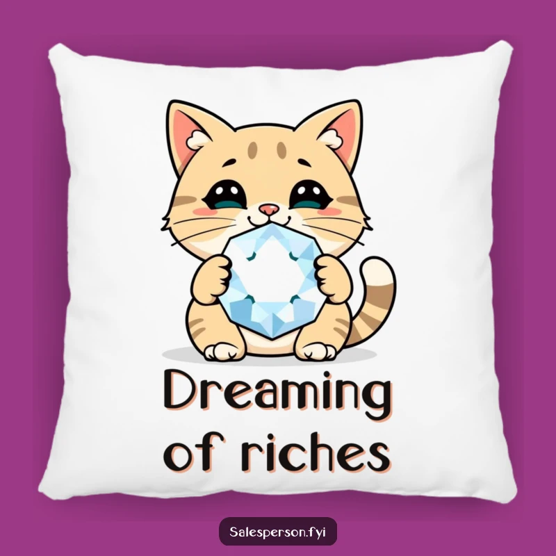 Funny Cat Gem Pillow A Cheerful Accent For Confident Comfort