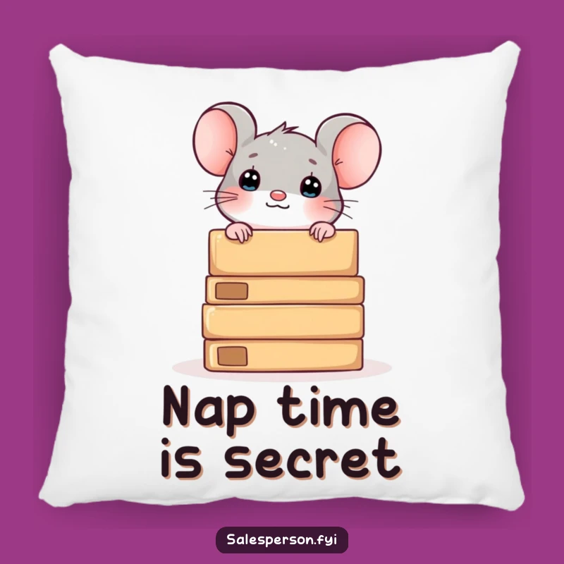 Funny Mouse and Boxes Pillow: Cuddle Up with Curiosity and Comfort