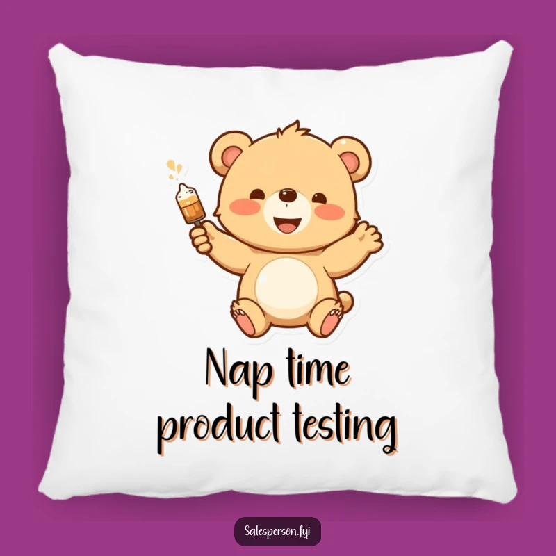 Bear Cub Demo Pillow - Funny Cozy Accent Cushion, Ideal Gift