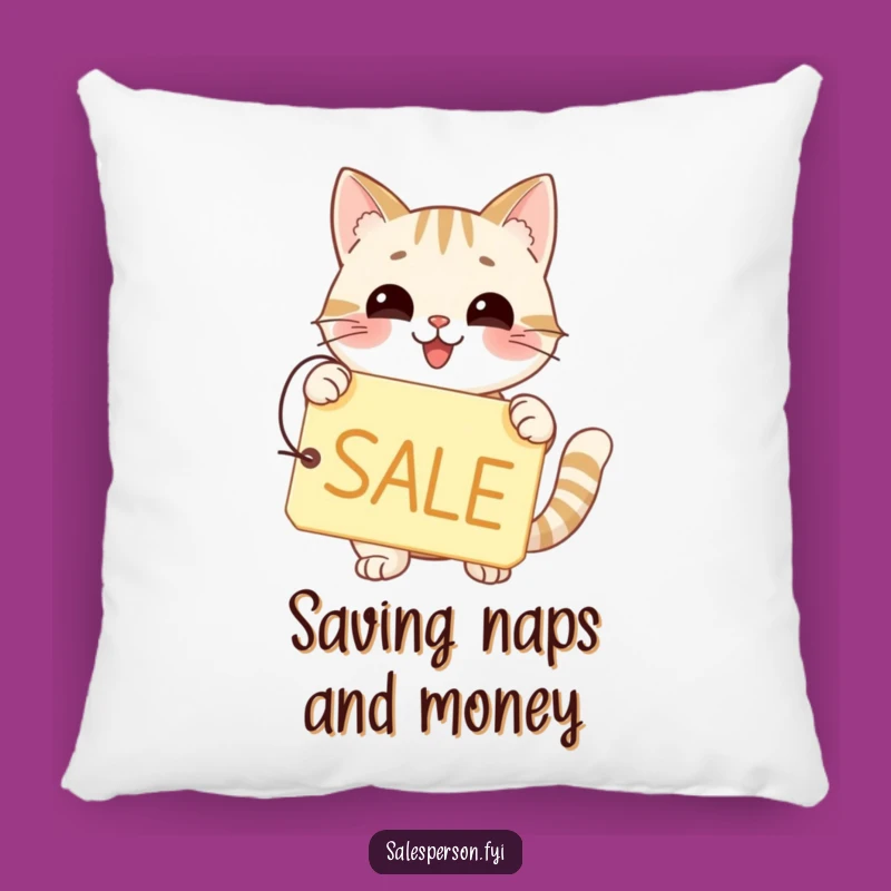 Funny Cat SALE Pillow - Happy Accent for Cozy Homes