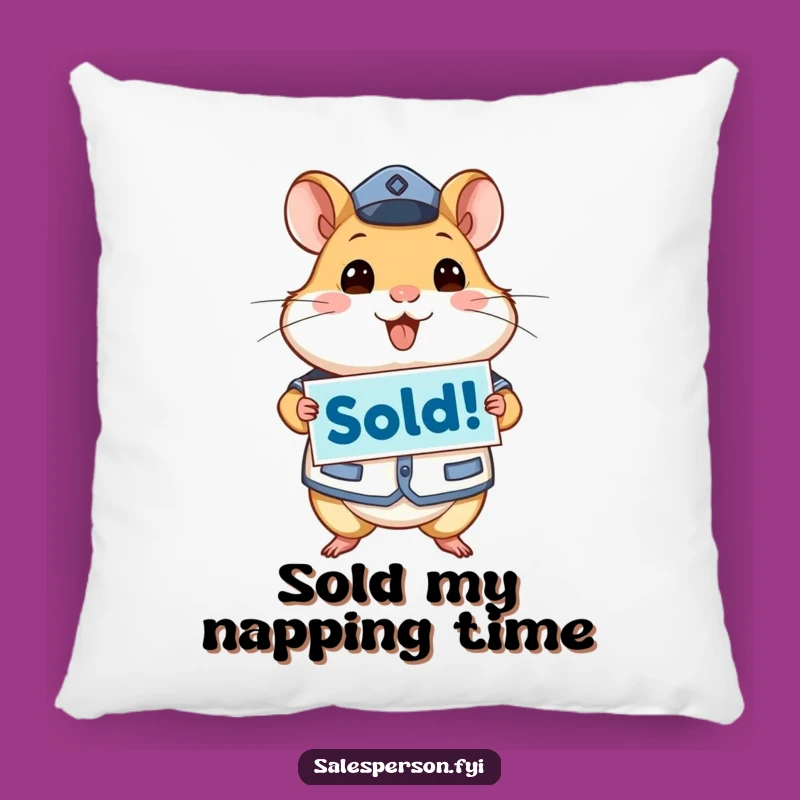 Funny Hamster Pillow, Cozy Uniform Sold! Sign Cushion, Gift Decor