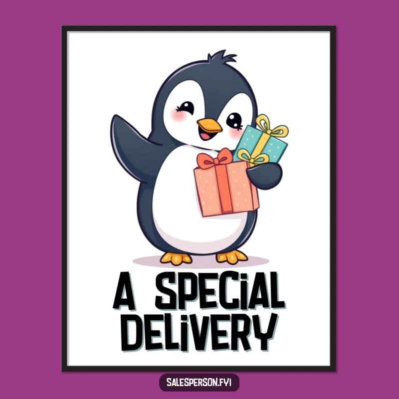 Funny Penguin Gift Print - Instant Cheerful Gift for Walls