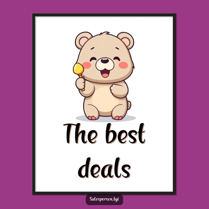 Funny Bear Shiny Object Digital Art - Cheerful Printable Gift for Bear Fans