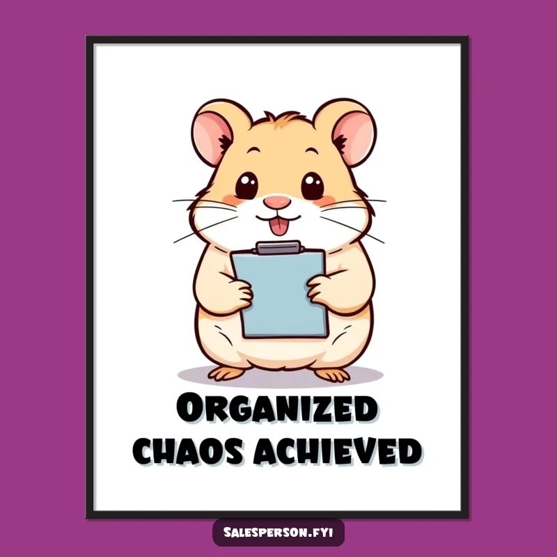 Funny Hamster Clipboard Digital Art: Instant Humor, Perfect Funny Gift Download