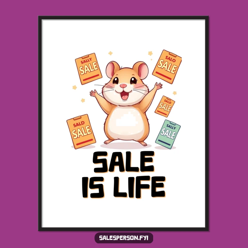 Funny Hamster Juggling Sale Flyers Digital Art: Instant Humor Gift
