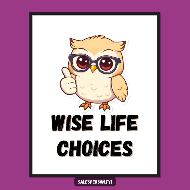 Funny Owl Glasses Digital Art: Instant Wisdom, Perfect Funny Gift Download