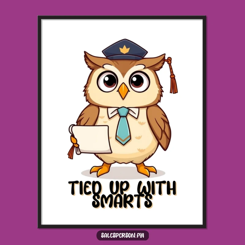 Funny Owl Graduation Digital Art: Instant Academic Charm for Your Space