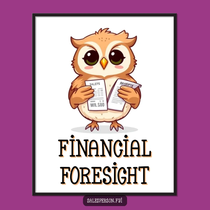 Funny Owl's Fiscal Wisdom Digital Art: Bring Smart Decor Home with This Print