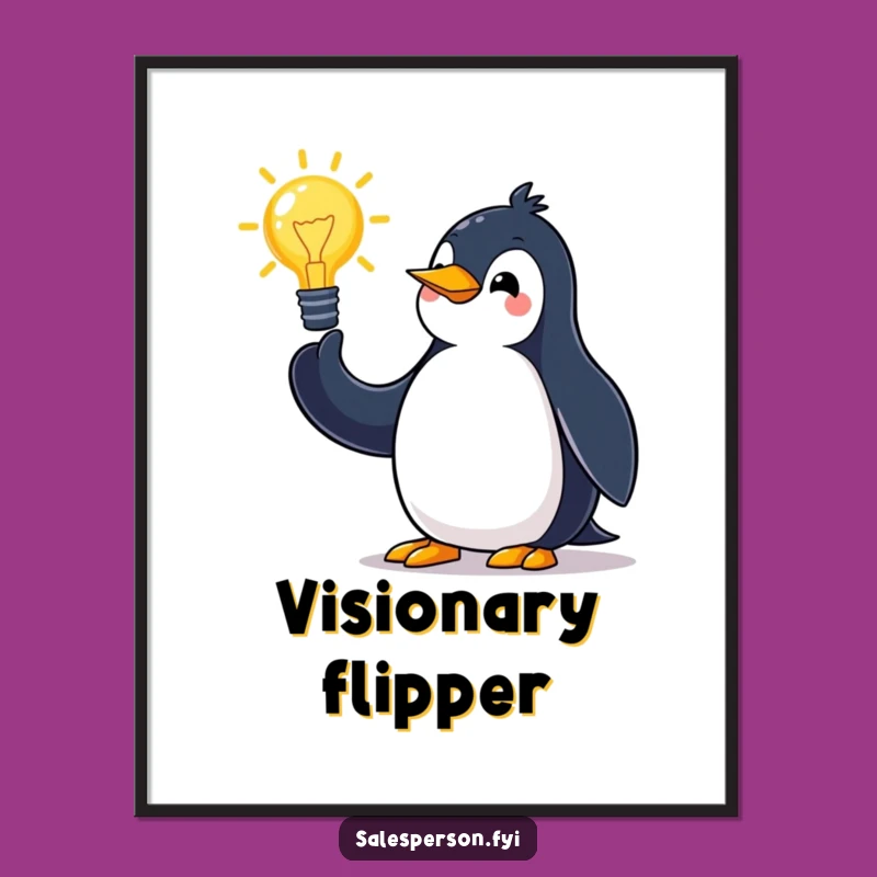 Funny Penguin's Big Idea Digital Art: Bring Dynamic Energy Home with This Print