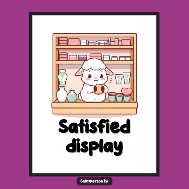 Funny Sheep Shelf Digital Art: Decorate with Peaceful Organization
