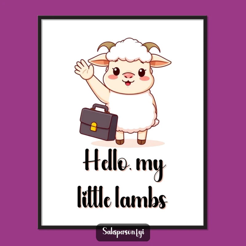 Funny Business Sheep Digital Art: Instant Office Cheer, Perfect Funny Gift!