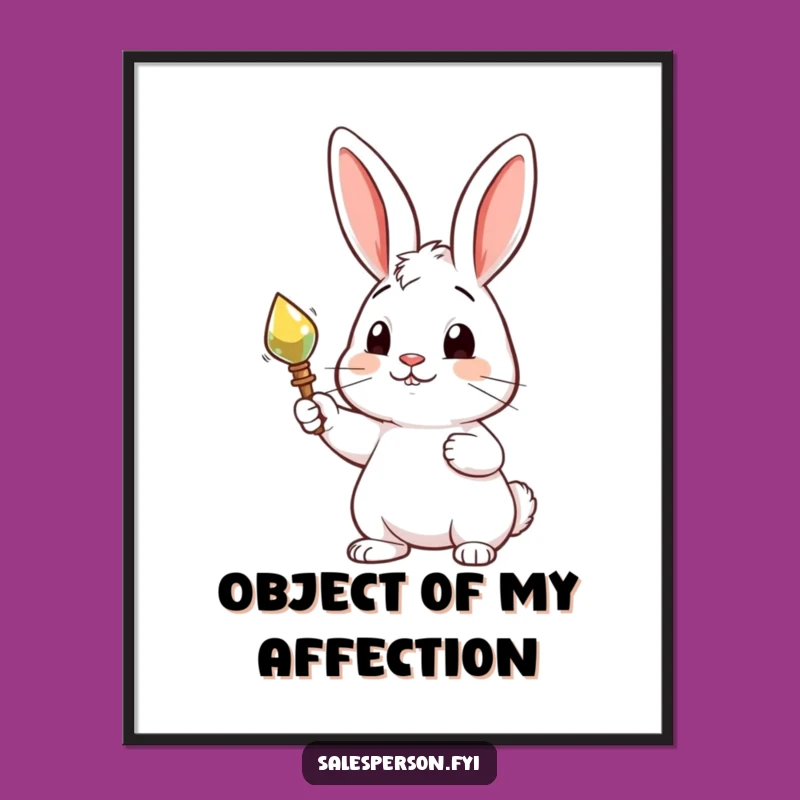 Funny Rabbit Shiny Object Digital Art - Curious Wall Decor, Instant Gift