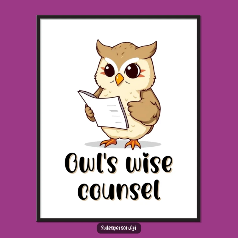 Funny Owl Ledger Digital Art: Infuse Your Space with Wise Financial Humor