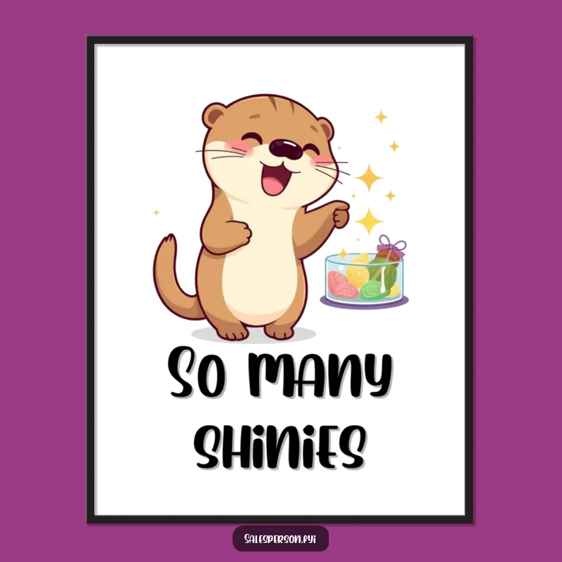 Funny Otter Sparkle Print - Instant Playful Gift for Buyers