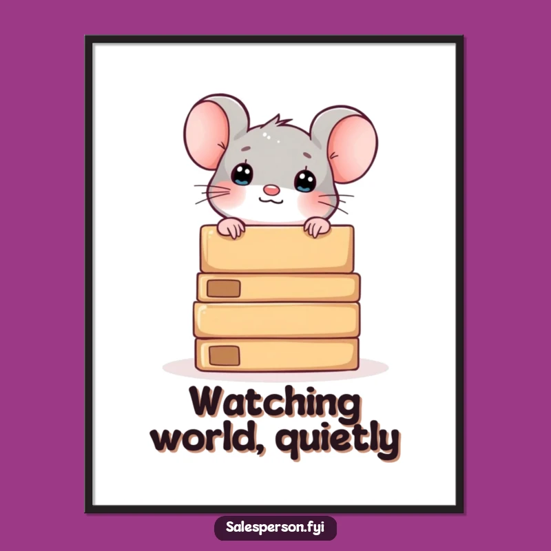 Funny Mouse and Boxes Digital Art Print: Instant Whimsical Decor for Your Space