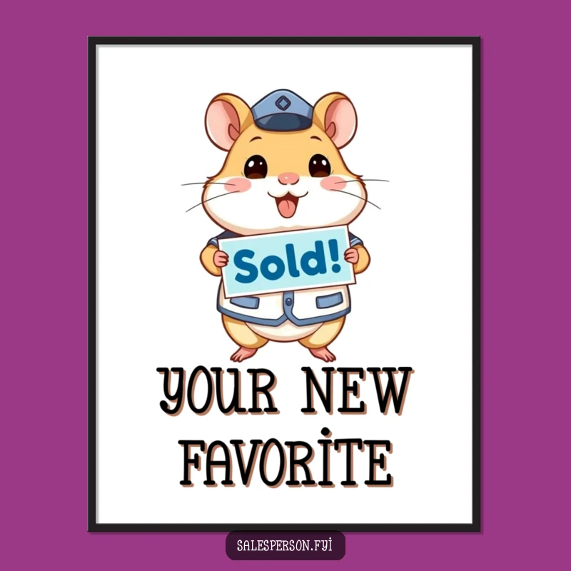 Funny Hamster Digital Art, Printable Sold! Sign Decor, Gift