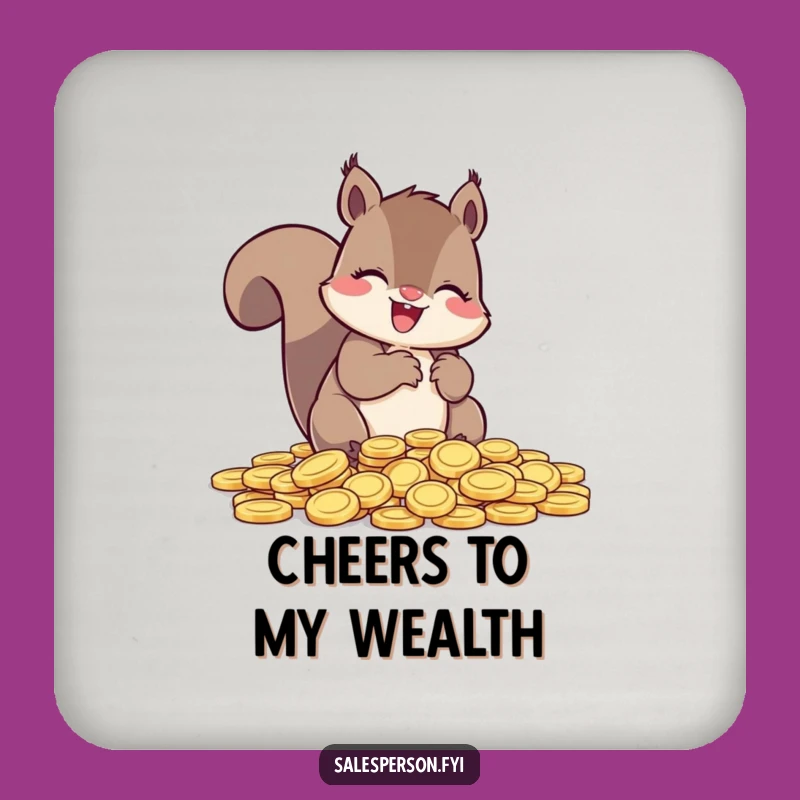 Funny Squirrel Drink Coasters: Protect Your Surfaces with Financial Flair!
