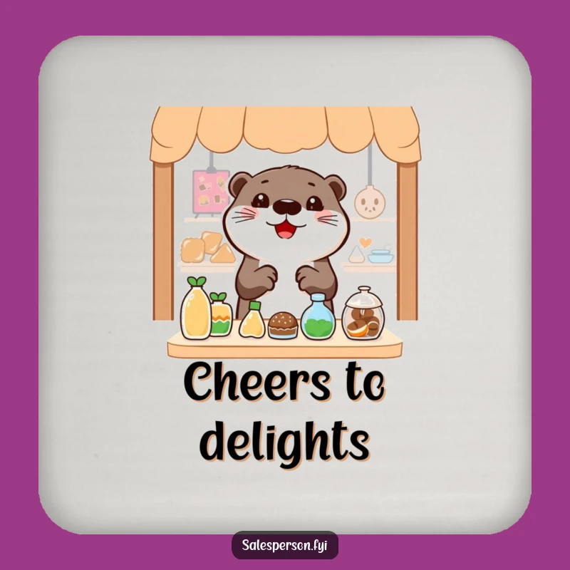 Funny Otter Drink Coaster - Protect Surfaces with Cheerful Otter Item Art