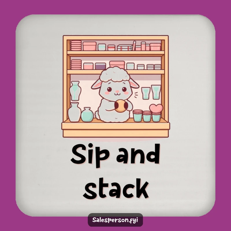 Funny Sheep Shelf Coaster: Add Calm Order to Your Surfaces