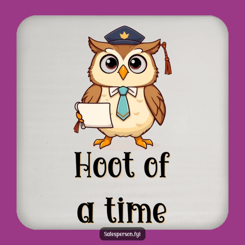 Funny Owl Graduation Coasters: Protect Surfaces with Scholarly Wit