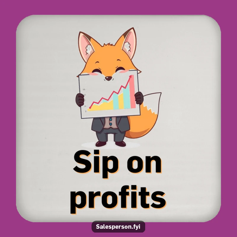 Smart Fox Business Coaster: Protect Surfaces, Hilarious Funny Gift!