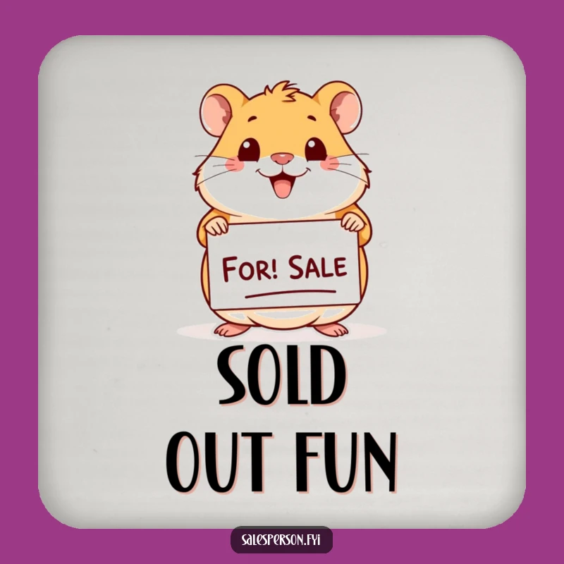 Funny Hamster For Sale Coasters: Protect Surfaces with Hilarious Charm