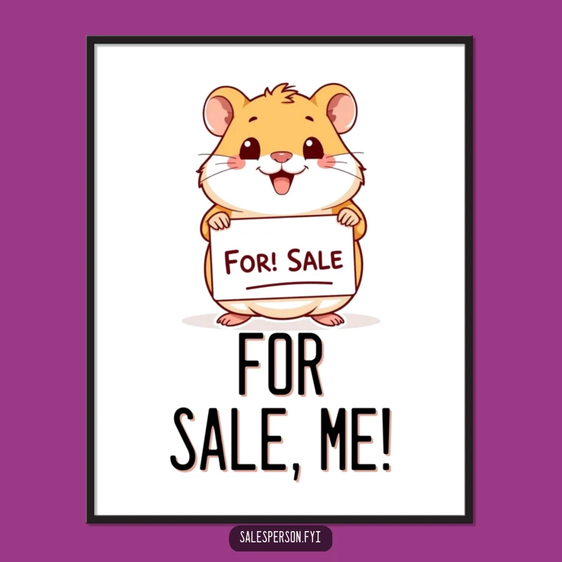 Funny Hamster For Sale Poster: Cheerful Wall Art & Hilarious Gift Idea