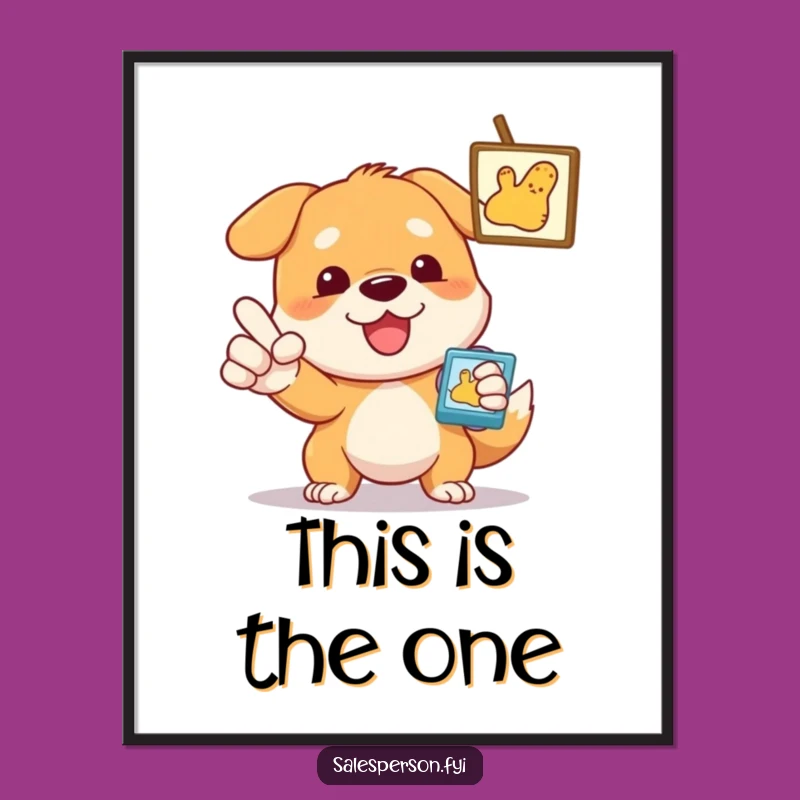 Funny Dog Art Poster: Decorate with Determination and Canine Charm!