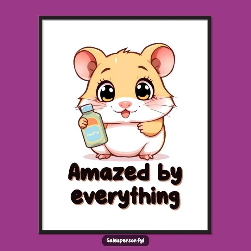 Funny Hamster Product Poster: Enthusiastic Wall Art for Gadget Lovers