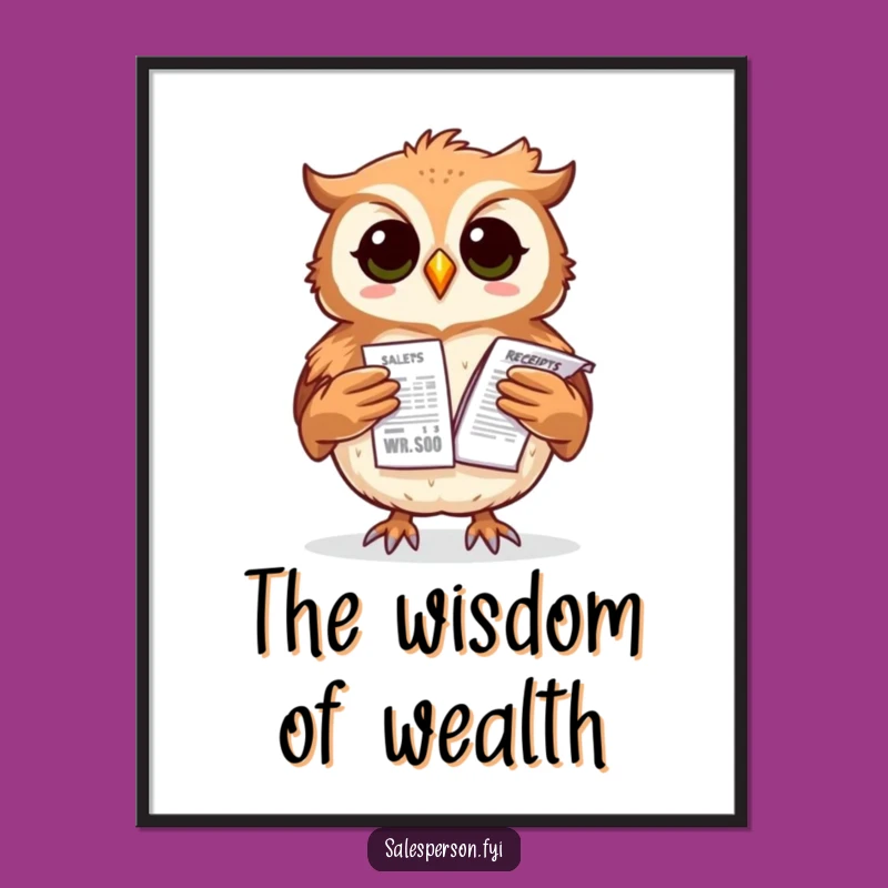 Funny Owl Ledger Poster: Add Wise Decor to Your Walls with Amusing Art