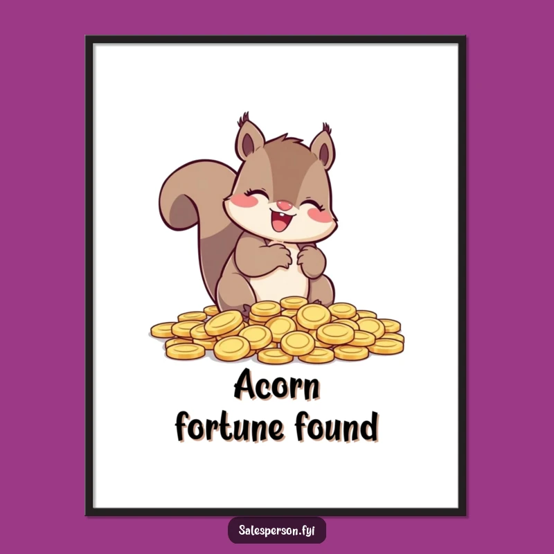 Funny Squirrel Art Poster: Decorate with Financial Wit and Woodland Charm!