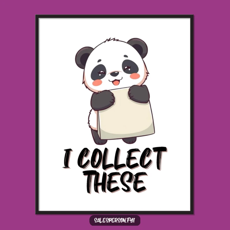 Funny Panda Art Poster: Brighten Your Walls with Shopping-Inspired Laughter!