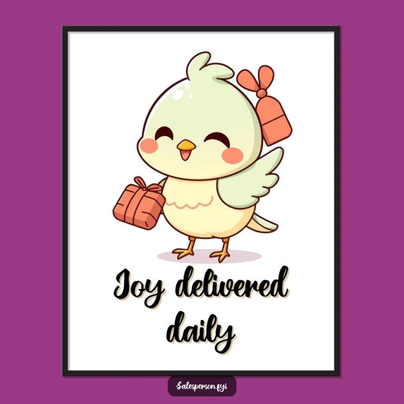 Funny Bird Delivery Poster: Brighten Your Walls with Cheerful Art