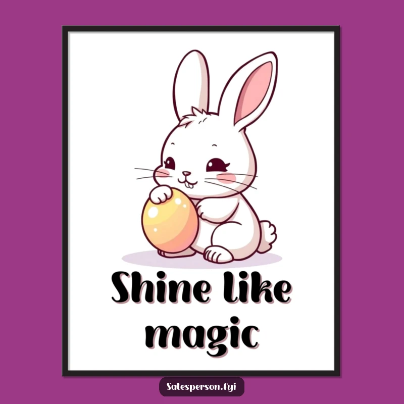 Funny Bunny Polishing Poster: Inspiring Wall Art & Hilarious Gift