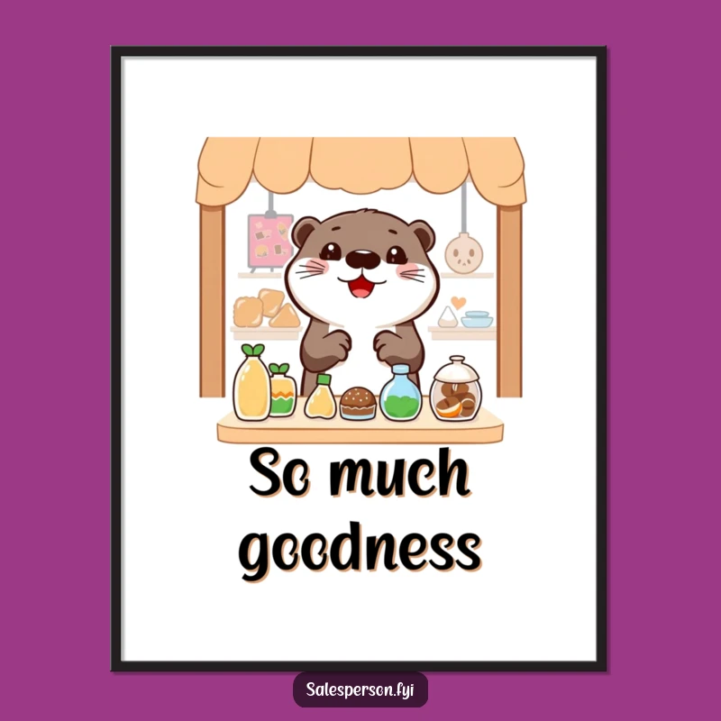 Funny Otter Art Print - Cheerful Otter Showing Deals Hilarious Wall Decor